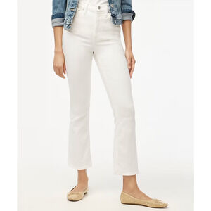 J Crew Flare Crop Jeans 34 34T Tall NWT Stretch White Denim BX545 J.Crew